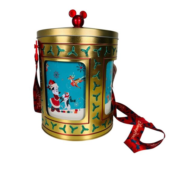 Disney Parks 2023 Holiday Christmas Musical Rotating Tin Popcorn Bucket - Picture 8 of 14